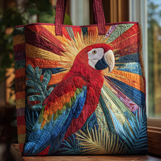Parrot Tropical Bird Quilted Tote