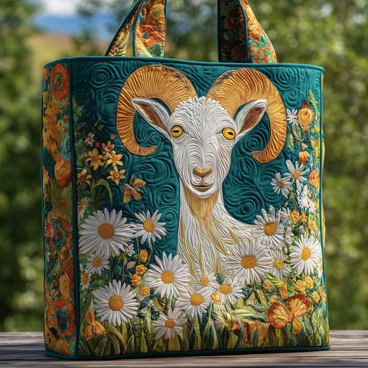 Everyday Goat Floral Quilted Tote