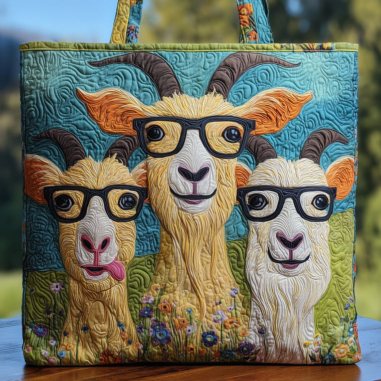 The Goat Family Quilted Tote