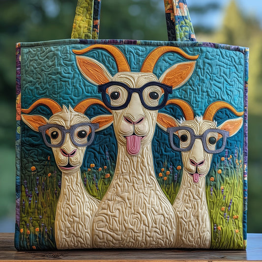 The Playful Goat Quilted Tote