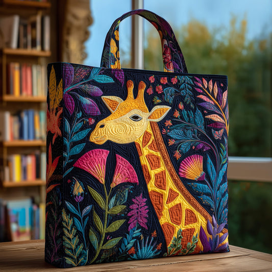 Everyday Giraffe Floral Quilted Tote