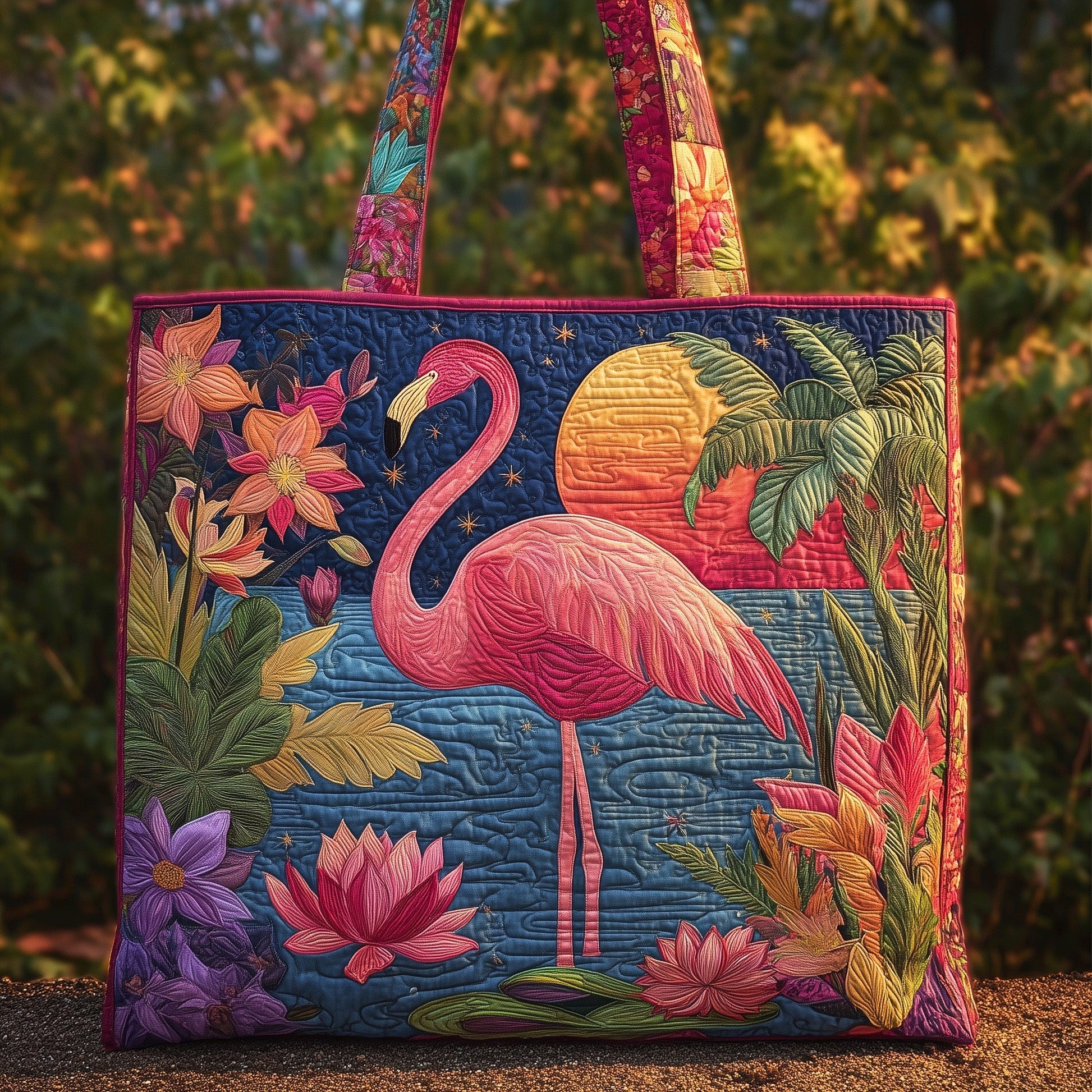 The Flamingo Paradise Quilted Tote