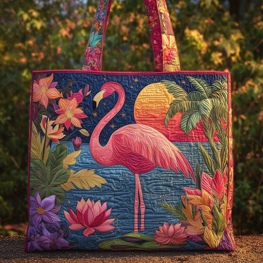 The Flamingo Paradise Quilted Tote