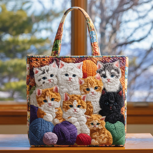 The Kitten Charm Quilted Tote