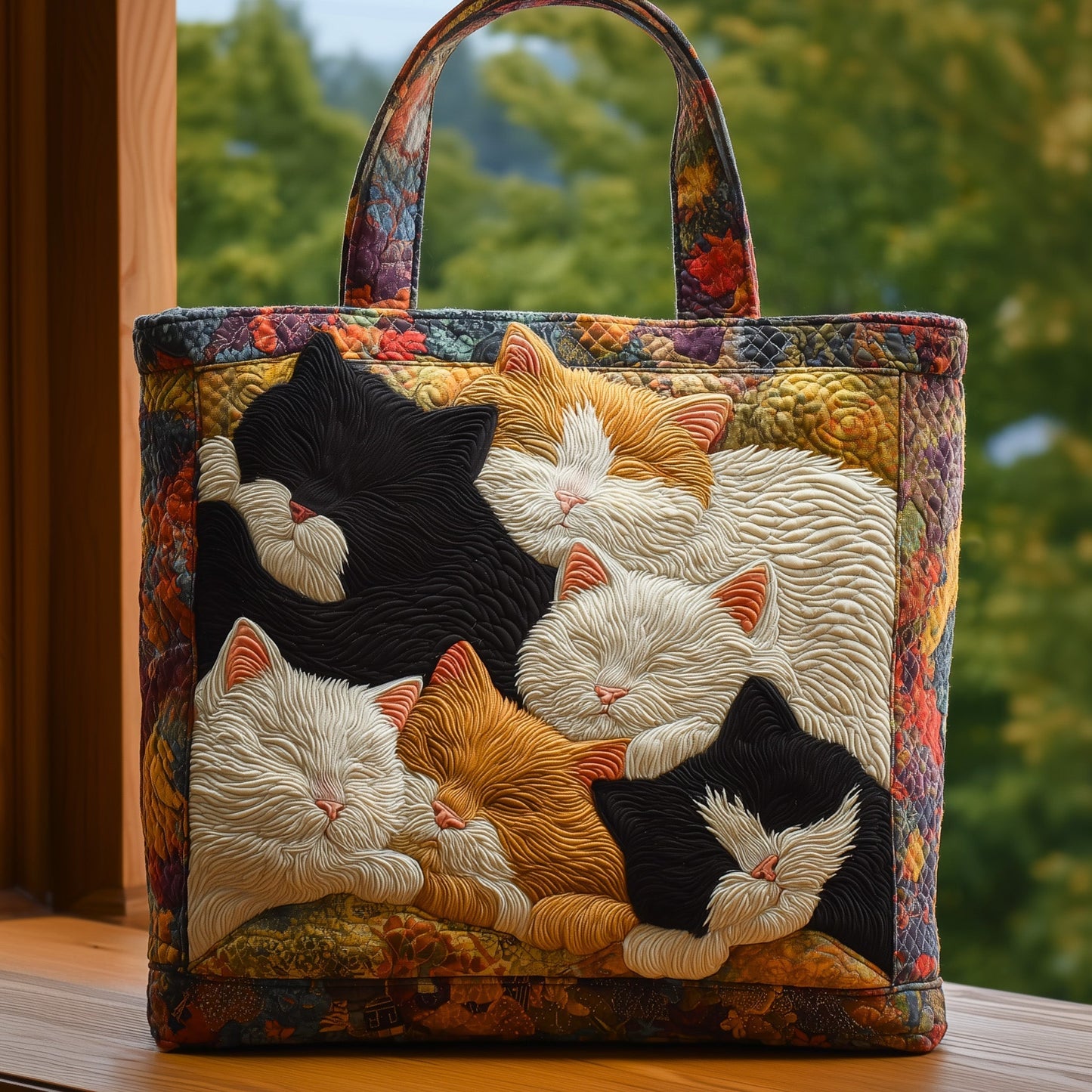 Everyday Sleeping Cats Quilted Tote