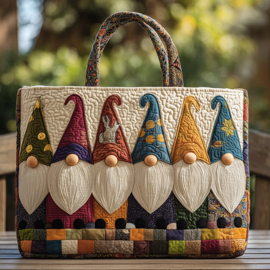 The Whimsical Gnomes Quilted Tote