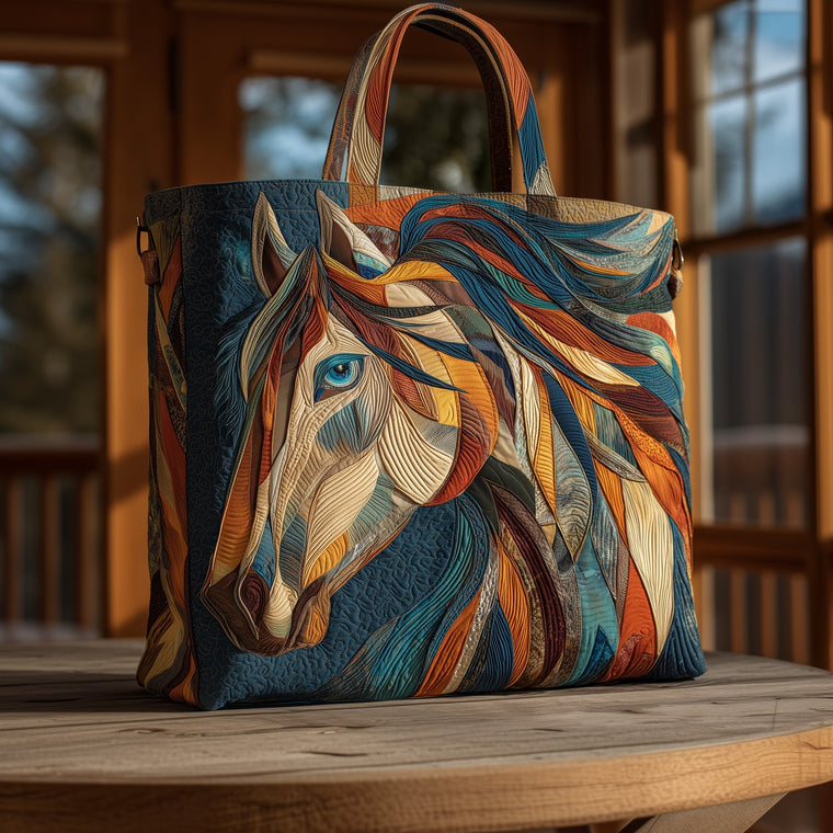Colorful Horse Illustration Tote Bag