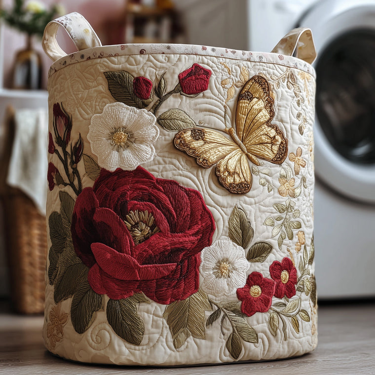 The Butterfly Heaven Quilted Laundry Basket Tote 9690