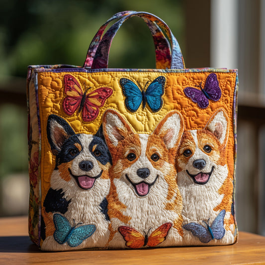 Corgi Dogs Butterflies Tote Bag