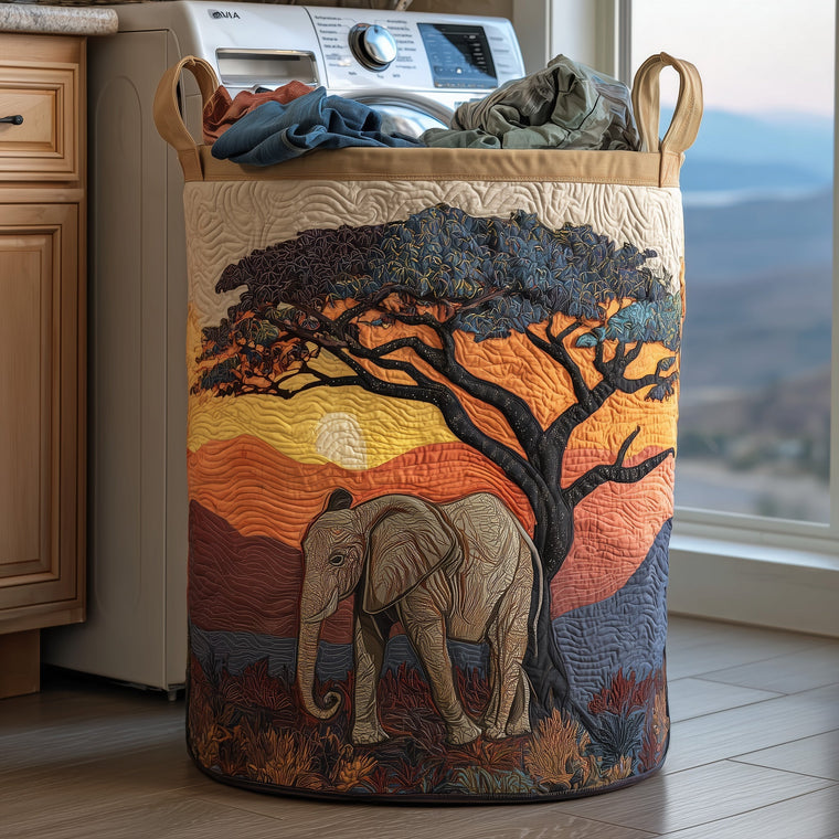 The Elephant Spirit Quilted Laundry Basket Tote