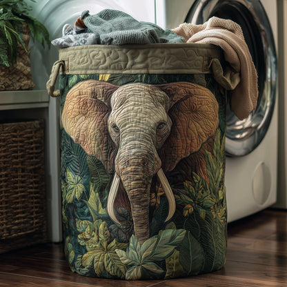 Majestic Elephant Laundry Quilted Tote