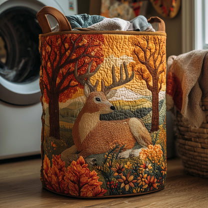 The Autumn Deer Quilted Laundry Basket Tote