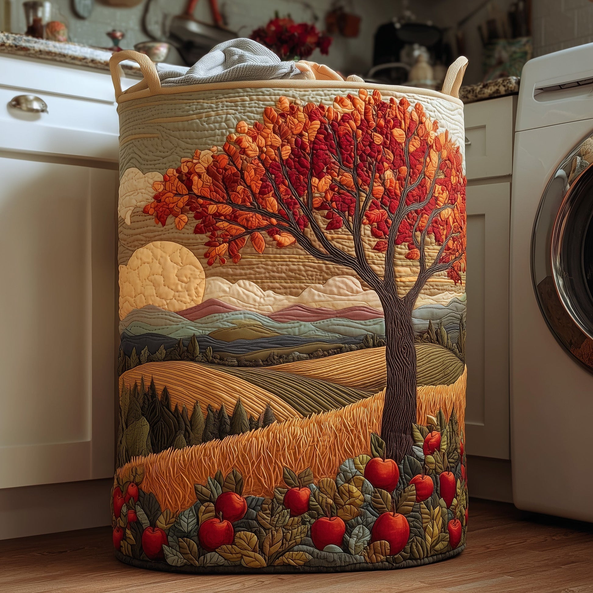 The Apple Hills Quilted Laundry Basket Tote