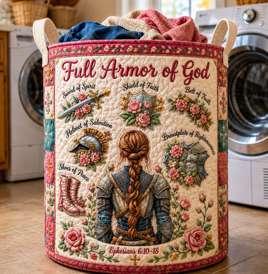 The Full Armor Warrior Floral Quilted Laundry Tote