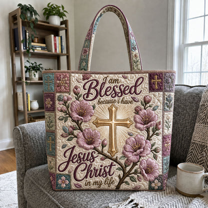 Everyday Blessed Faith Quilted Tote