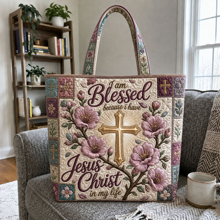 Everyday Blessed Faith Quilted Tote