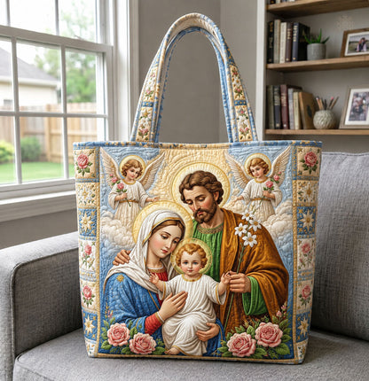 Holy Family Quilt Tote Bag