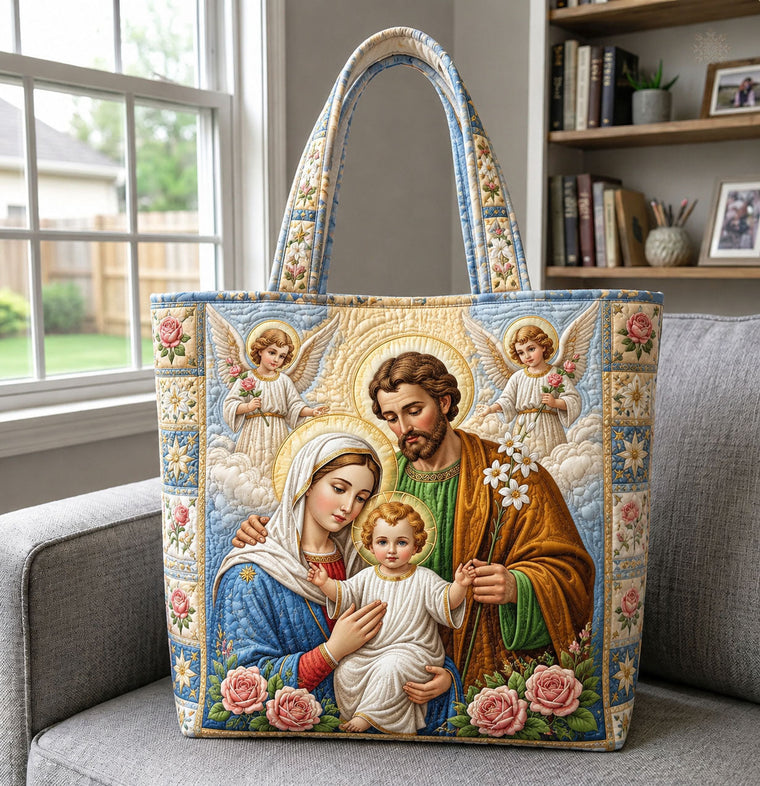 Holy Family Quilt Tote Bag