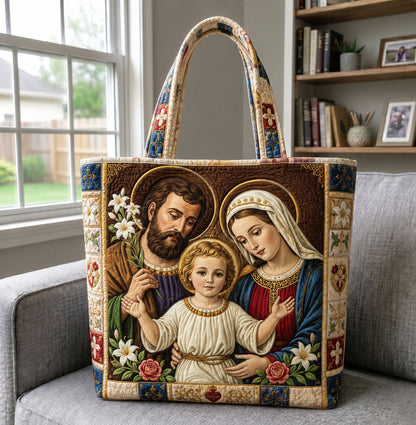 Holy Family Lilies Quilted Tote