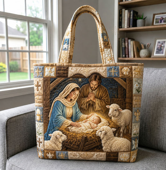 The Nativity Quilted Tote Bag