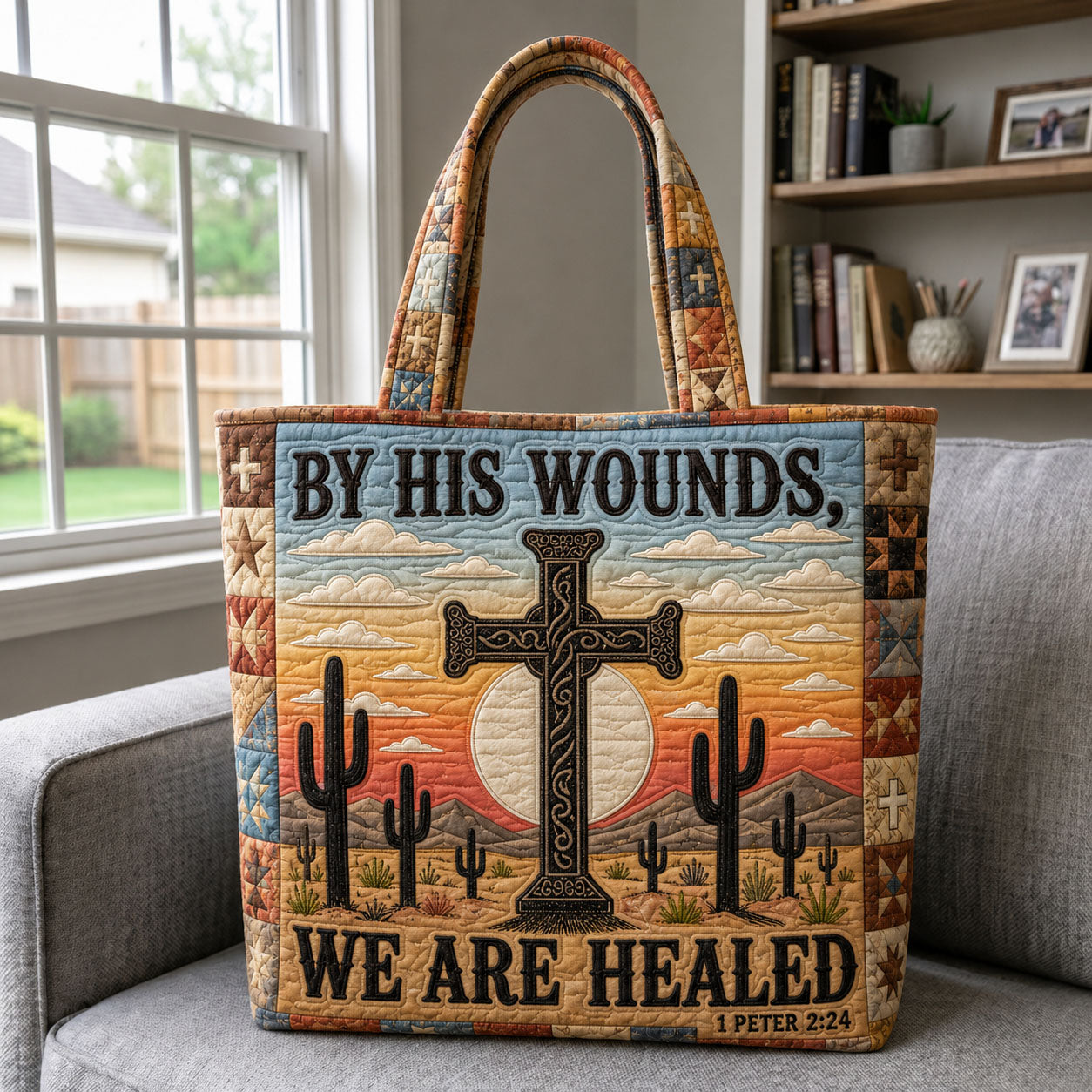 The Desert Cross Quilted Tote