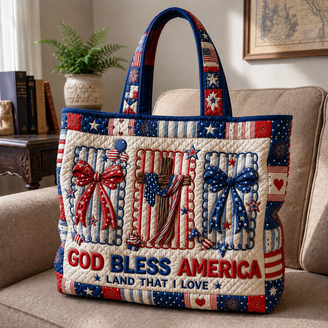 The Patriotic Blessing Quilted Tote