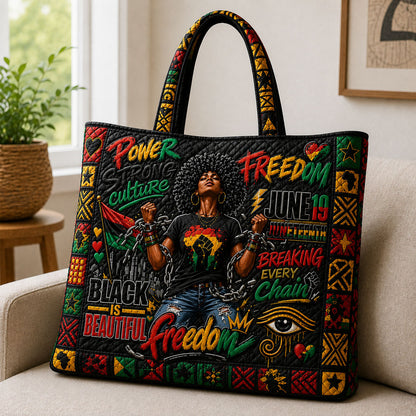 Juneteenth Freedom Celebration Quilted Tote