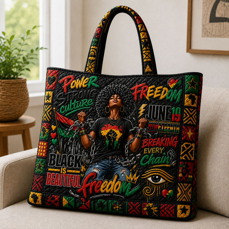Juneteenth Freedom Celebration Quilted Tote