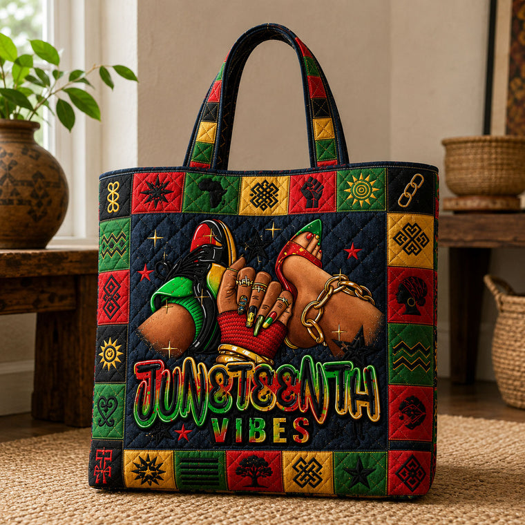 Juneteenth Celebration Artwork Quilted Tote