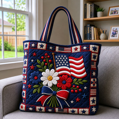 The Patriotic Bouquet Quilted Tote