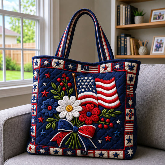 The Patriotic Bouquet Quilted Tote