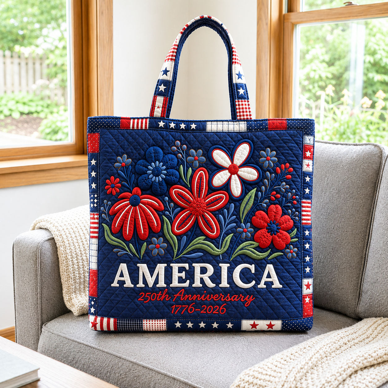 America 250th Anniversary Quilted Tote