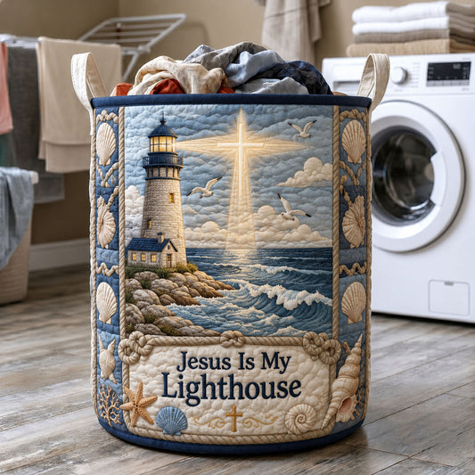 The Jesus Is My Lighthouse Coastal Christian Tote