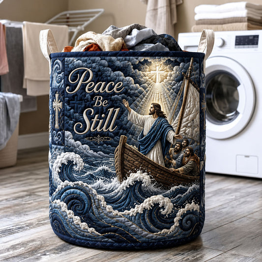 The Peace Be Still Quilted Laundry Basket Tote