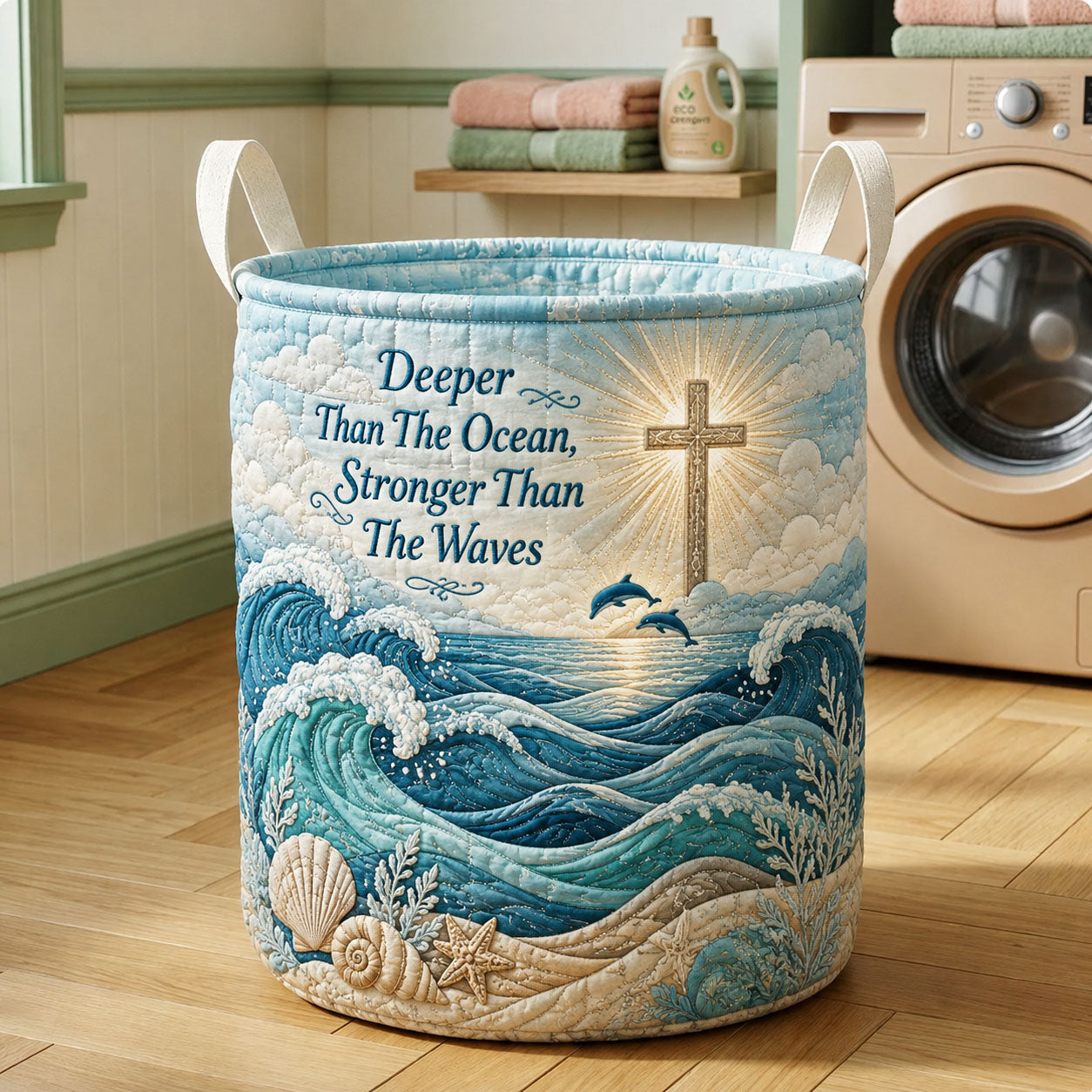 The Deeper Than The Ocean Quilted Laundry Tote