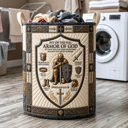 The Armor Of God Quilted Laundry Basket Tote