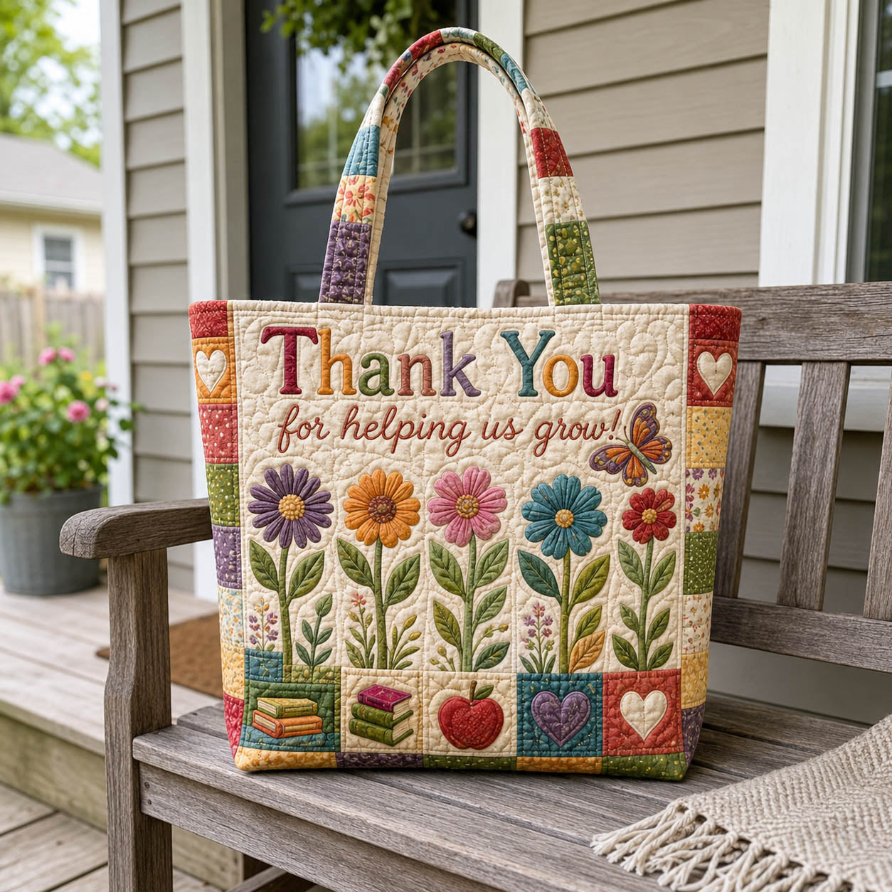 Thank You Teacher Quilted Tote