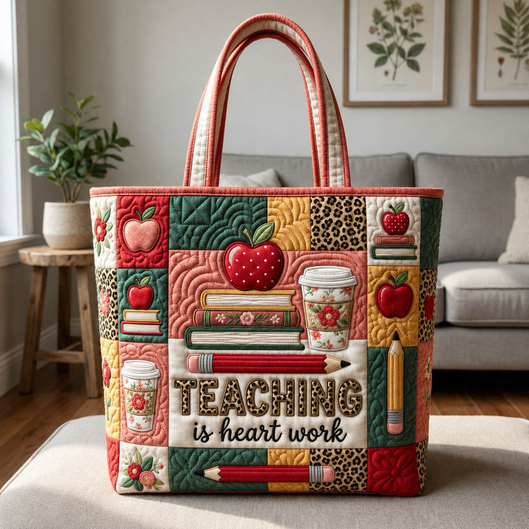 Teaching Heart Work Quilted Tote