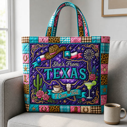 Texas Map Symbols Quilted Tote