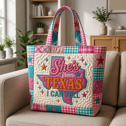 Texas State Patchwork Stars Quilted Tote