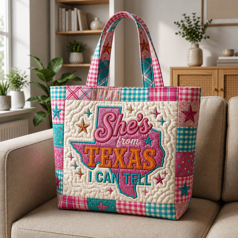 Texas State Patchwork Stars Quilted Tote