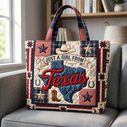 Texas Map Stars Quilted Tote