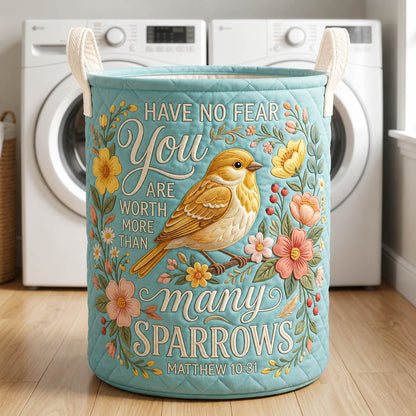The Bird Faith Quilted Laundry Basket Tote