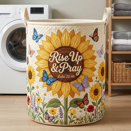 The Faithful Christian Quilted Laundry Basket Tote N536