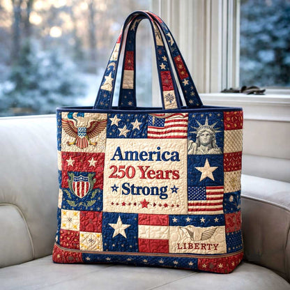 American Flag Patchwork Tote Bag