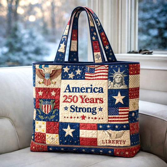 American Flag Patchwork Tote Bag