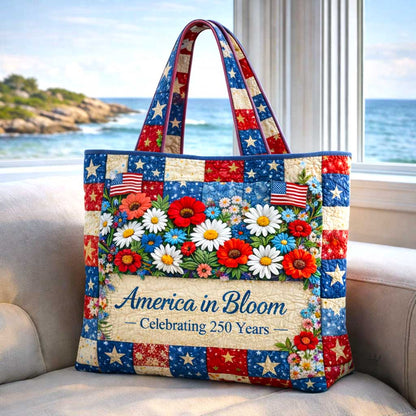 America In Bloom Quilted Tote