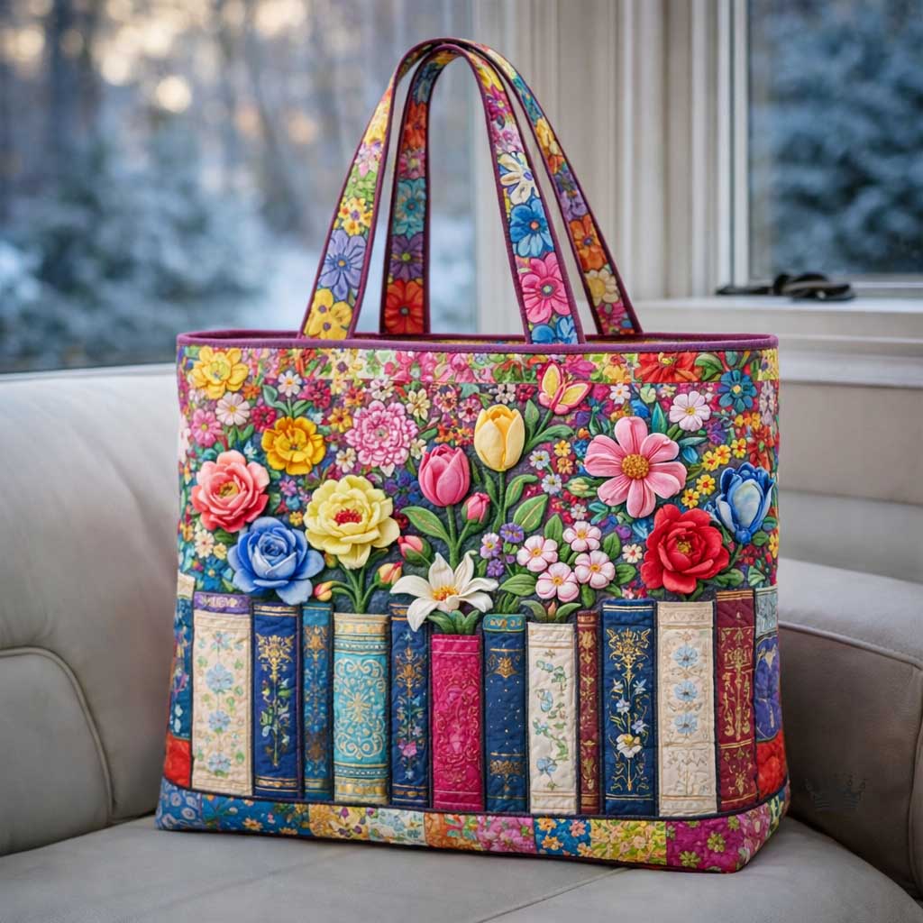 Everyday Flower Quilted Tote Bag