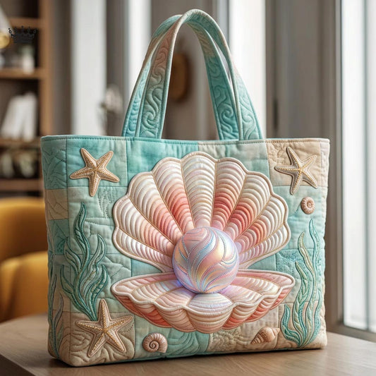 The Pearl Shell Quilted Tote