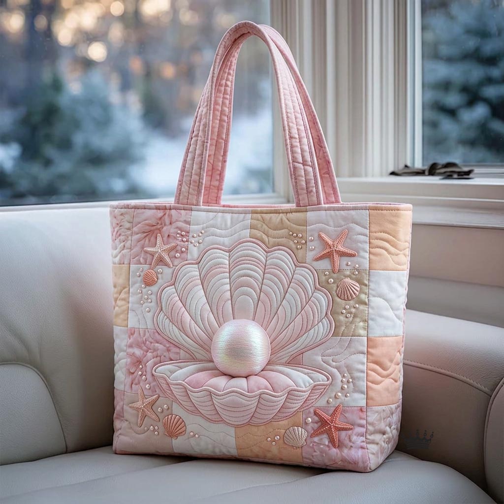 Everyday Seashell Pearl Quilted Tote